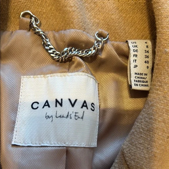 Lands' End Tan Trench Coat - Picture 2 of 8